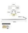 60cm LED touch skåpbelysning - För inbyggnad, 12V DC, 5,5W