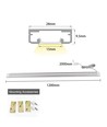 120cm LED touch skåpbelysning - 12V DC, 8W