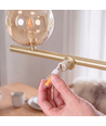 LUCCA 10xG9 taklampa mässing/bärnsten - 98cm, bärnstensfärgat glas, inkl. vajerupphäng, utan ljuskälla