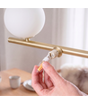 LUCCA 10xG9 taklampa mässing/vit - 98cm, vitt matt glas, inkl. vajerupphäng, utan ljuskälla