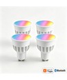 4x GU10 5W Smart Home LED-lampa - Bluetooth, kompatibel med Google Home, Alexa och smartphones