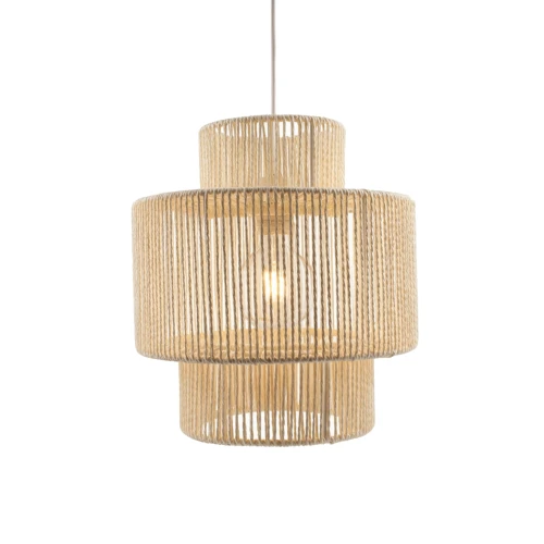 Beige Ø30cm pendel - E27 sockel, 2m sladd, flätad papperssnöre