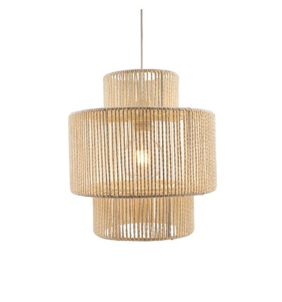 Beige Ø30cm pendel - E27 sockel, 2m sladd, flätad papperssnöre