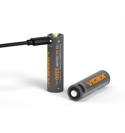 2 st AA-batterier, USB-C uppladdningsbara - 1,5V, 2200mAh, Li-ion