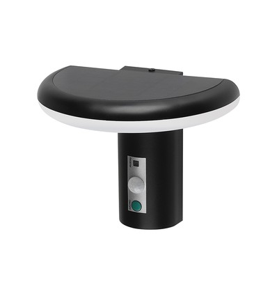 2W LED solcells trädgårdslampa med sensor - IP54, 3000K, svart