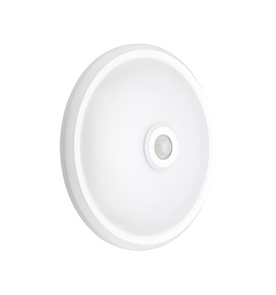 12W LED sensorlampa - Rund, PIR-sensor, Cree-chip, vit, 6400K