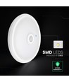 12W LED sensorlampa - Rund, PIR-sensor, Cree-chip, vit, 6400K