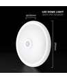 12W LED sensorlampa - Rund, vit, PIR-sensor, Cree-chip, 3-i-1 CCT