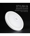 12W LED sensorlampa - Rund, vit, PIR-sensor, Cree-chip, 3-i-1 CCT