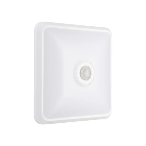12W LED-sensorlampa, CCT - 3 ljusfärger, PIR-sensor, 6 års garanti, Cree, kvadratisk, vit