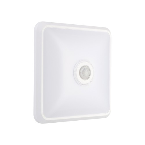 12W LED sensorlampa - PIR sensor, Cree chip, fyrkantig, vit, 3-i-1
