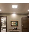 12W LED-sensorlampa, CCT - 3 ljusfärger, PIR-sensor, 6 års garanti, Cree, kvadratisk, vit