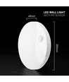 V-Tac 15W LED utomhusvägglampa med sensor - Rund, vit, Cree-chip, CCT