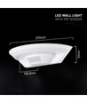 10W LED utomhusvägglamp med PIR-sensor - Vit, 4000K, Cree-chip
