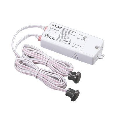 V-Tac 2-i-1 dubbel IR-sensor - Max 1000W LED, på/av vid dörr eller handrörelse