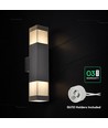 V-Tac 2xGU10 vägglampa med upp/ned-ljus - IP44 utomhus, svart