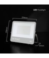 200W LED strålkastare - 185lm/W, CREE chip, 4000K, svart, 6 års garanti