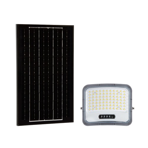 V-Tac 12W solcells LED-strålkastare - IP65, svart, 3-i-1