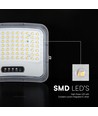 V-Tac 12W solcells LED-strålkastare - IP65, svart, 3-i-1