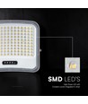 V-Tac 25W LED strålkastare med solcell - IP65, svart