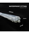 V-Tac 120 cm vattentät T8 LED-armatur - För 2x 120 cm LED-rör, IP65