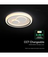 V-Tac 2x30W LED dekorativ taklampa - Dimbar, 3-i-1 CCT, RF-fjärrkontroll, vit/grå