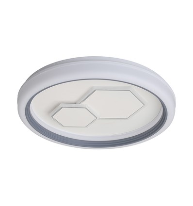 V-Tac 60W dekorativ LED-taklampa - Dämpbar, CCT, fjärrkontroll, vit/grå