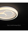 V-Tac 60W dekorativ LED-taklampa - Dämpbar, CCT, fjärrkontroll, vit/grå