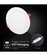 18W rund LED infälld panel - CCT 3-i-1, Cree-chip, 6 års garanti