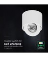 V-Tac 12W LED utanpåliggande spot CCT - IP44, vit, Cree-chip