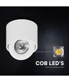 V-Tac 18W LED utanpåliggande spotlight - IP44, Cree-chip, 3-i-1 CCT, vit