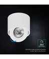 V-Tac 18W LED utanpåliggande spotlight - IP44, Cree-chip, 3-i-1 CCT, vit