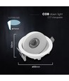 V-Tac 12W LED COB downlight CCT - IP44, Cree-chip, vit