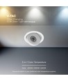 V-Tac 12W LED COB downlight CCT - IP44, Cree-chip, vit