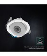 V-Tac 18W COB LED downlight - IP44, CCT, Cree-chip, vit, 6 års garanti