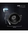V-Tac 18W LED-downlight - IP44, CCT, Cree-chip, svart
