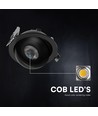 V-Tac 18W LED-downlight - IP44, CCT, Cree-chip, svart