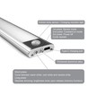 20cm 1,5W LED skåplampa med sensor - Silver, uppladdningsbar, IP20