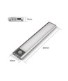 20cm 1,5W LED skåplampa med sensor - Silver, uppladdningsbar, IP20