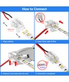 Slim LED strip skarv till lösa ledningar - 10mm, enfärgad, IP20, 5V-24V