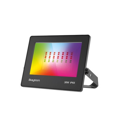 30W RGB LED-strålkastare - Inkl. fjärrkontroll, IP65 utomhus, svart
