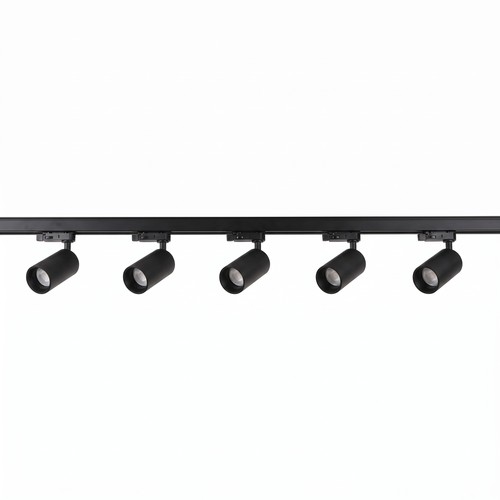 3-fas BASIC skensystem - 2m, svart, 5-spot, GU10, utan ljuskälla
