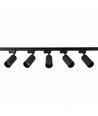 1-fas BASIC skensystem - 2m, svart, 5-spot, GU10, utan ljuskälla