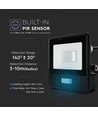 10W LED-strålkastare - IP65, med sensor, Samsung LED-chip