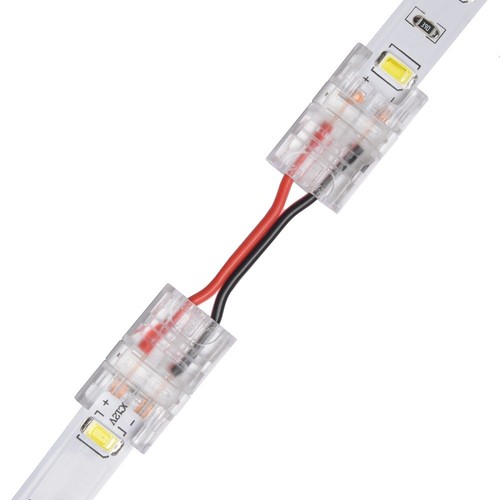 Slim Skarv med ledning til LED strip - 8mm, enkeltfarvet, IP20, 5V-24V