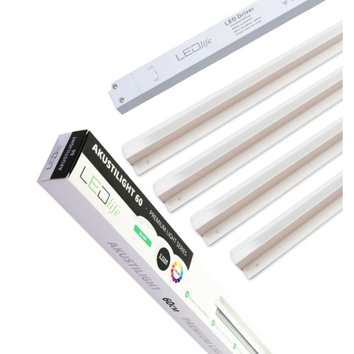 Troldtekt LED dimbart skenset 4x120 cm - Infälld, Triac dimbart