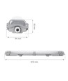 60cm 18W Limea T8 LED-dubbelarmatur - IP65 vattentät, inkl. 2x9W LED-lysör