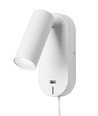 EGO LED Vägglampa med USB och Touch dimmer, 4,5W, Nielsen Light - vit