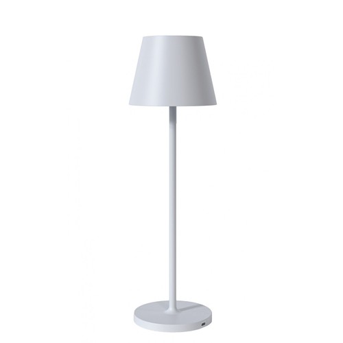 Laddningsbar bordslampa, utomhus, 2700K, RA97, dimbar, vit - Calida Mini