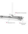 60cm Limea T8 LED-armatur, genomkopplad - För 2x 60cm LED-rör, IP65 vattentät